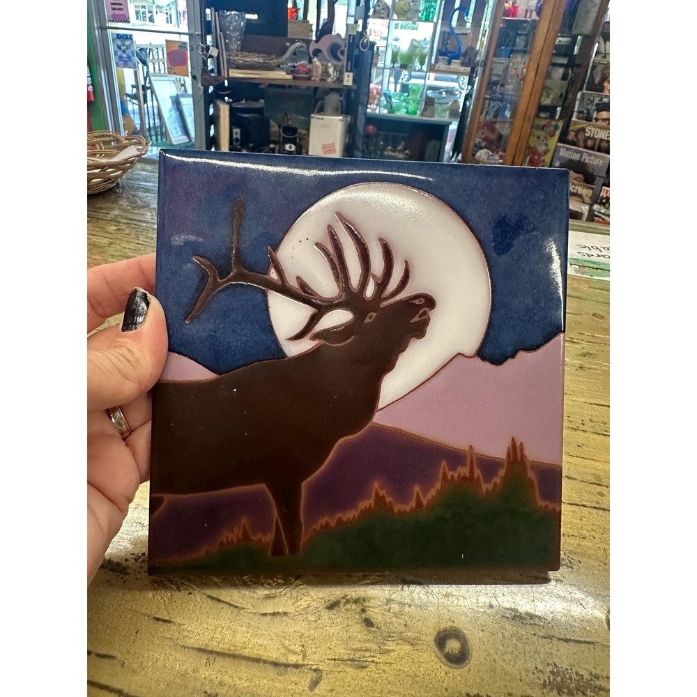 Vintage Moose Sun Tile Trivet